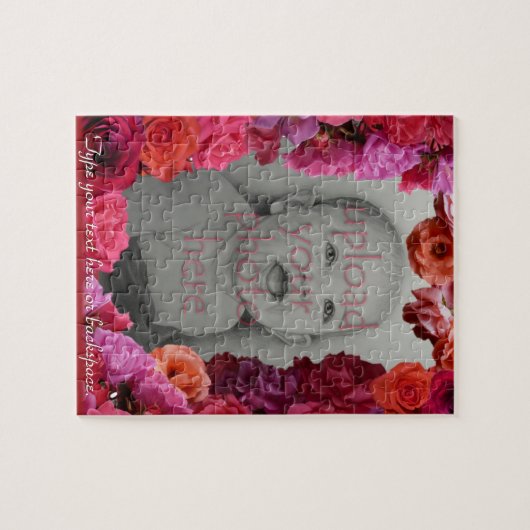 Rose Rahmen Puzzle Personalisiertes Foto Puzzle (Horizontal)