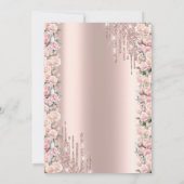 Rose Rahmen Tropfen Rose Gold 35. Geburtstag Einladung (Rückseite)