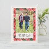 Rose Rahmen Valentinstag Fotokarte - Elfenbeinküst Einladung (Stehend Vorderseite)