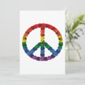 Rose Rainbow Flag Friedenszeichen Einladung (Stehend Vorderseite)