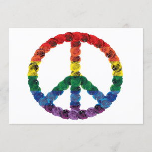 Rose Rainbow Flag Friedenszeichen Einladung