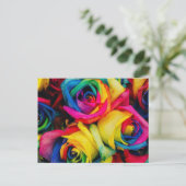Rose Rainbow Postkarte (Stehend Vorderseite)