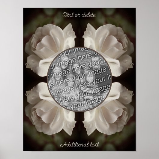 Rose Raindrop Frame Vintag Erstellen Sie Ihr eigen Poster (Vorne)