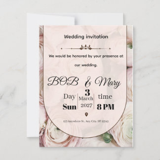 Rose Ranniculus Wedding Invitation for you  Feiertagskarte