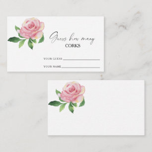 Rose - Rate wie viele Korken Hochzeitsspiel Begleitkarte