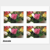 Rose Rechteckiger Aufkleber (Blatt)