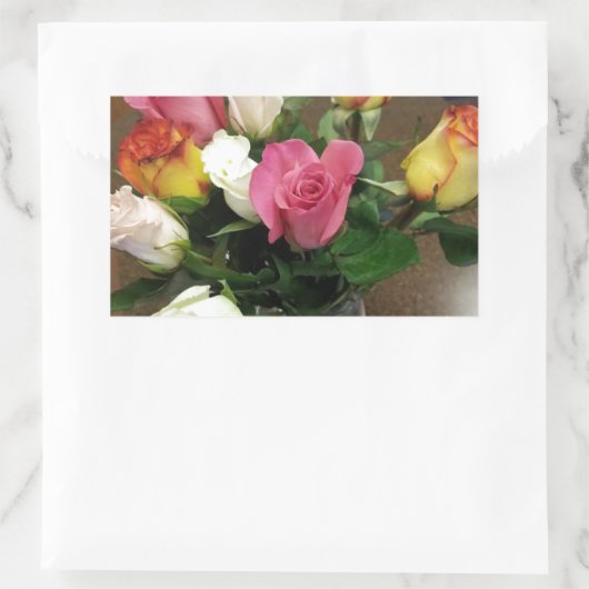 Rose Rechteckiger Aufkleber (Tasche)