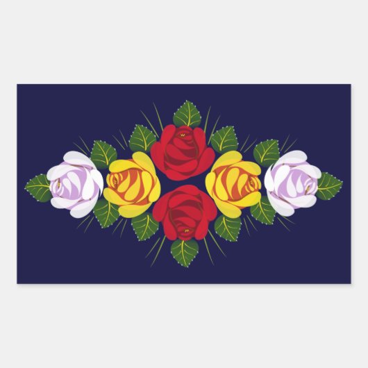 Rose Rechteckiger Aufkleber (Vorderseite)