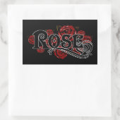 ROSE RECHTECKIGER AUFKLEBER (Tasche)