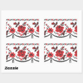 Rose Rechteckiger Aufkleber (Blatt)