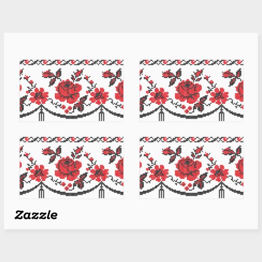 Rose Rechteckiger Aufkleber (Blatt)