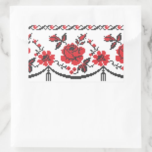 Rose Rechteckiger Aufkleber (Tasche)