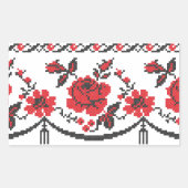 Rose Rechteckiger Aufkleber (Vorderseite)