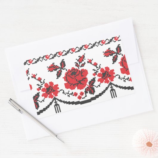 Rose Rechteckiger Aufkleber (Umschlag)