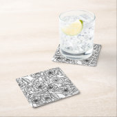 Rose Rechteckiger Pappuntersetzer (Vor Ort)