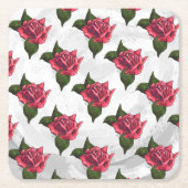 Rose Rechteckiger Pappuntersetzer (Vorderseite)