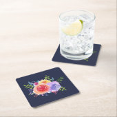 Rose Rechteckiger Pappuntersetzer (Vor Ort)