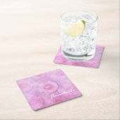 Rose Rechteckiger Pappuntersetzer (Vor Ort)