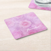 Rose Rechteckiger Pappuntersetzer (angewinkelt)