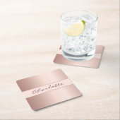 Rose Rechteckiger Pappuntersetzer (Vor Ort)