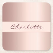 Rose Rechteckiger Pappuntersetzer (Vorderseite)