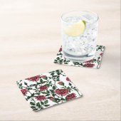 Rose Rechteckiger Pappuntersetzer (Vor Ort)