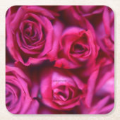 Rose Rechteckiger Pappuntersetzer (Vorderseite)