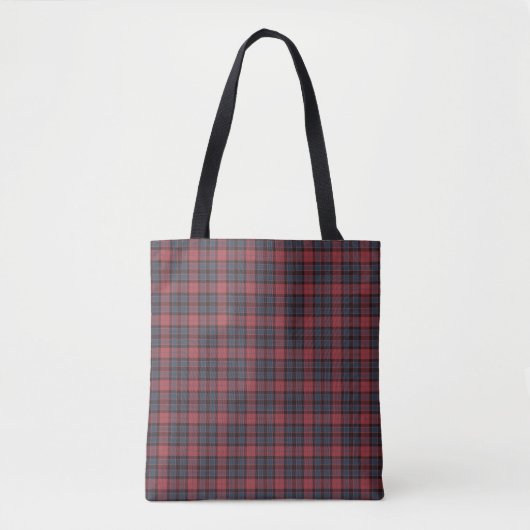 Rose Red Blue Black Plaid Tartan Tote Bag Tasche (Vorderseite)