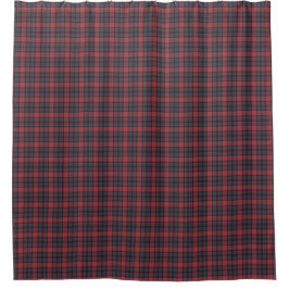 Rose Red Blue Tartan Plaid Shower Curtain Duschvorhang