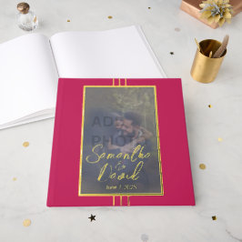 Rose Red Foto Wedding Foil Gästebuch