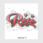 Rose red Heart Graffiti Aufkleber Sticker (Blatt)