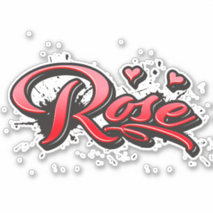 Rose red Heart Graffiti Aufkleber Sticker