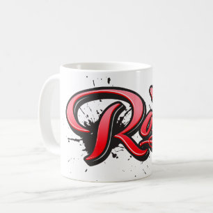 Rose red Heart Graffiti Tasse Kaffeetasse
