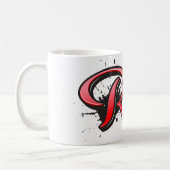 Rose red Heart Graffiti Tasse Kaffeetasse (Links)