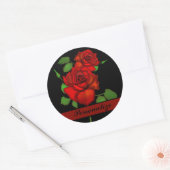 Rose Red Illustration Personalize Runder Aufkleber (Umschlag)