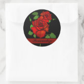 Rose Red Illustration Personalize Runder Aufkleber (Tasche)