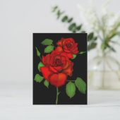 Rose Red Illustration Postkarte (Stehend Vorderseite)