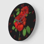 Rose Red Illustration Wall Clock Große Wanduhr (Winkel)