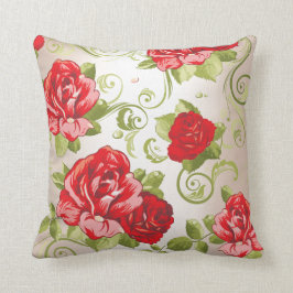 Rose Red Pearly Green Magic Garden Blume Kissen