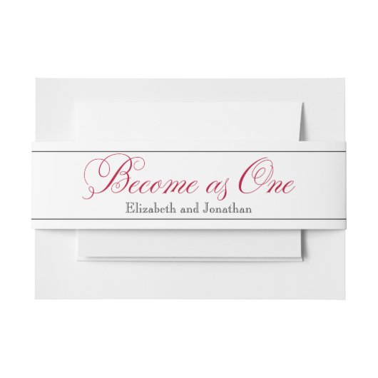 Rose Red Script wird zu einer Hochzeitband Einladungsbanderole (Vorderseite Beispiel)