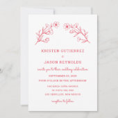 Rose Red Wildblume Hochzeitseinladung Einladung (Vorderseite)