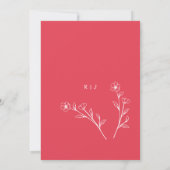 Rose Red Wildblume Hochzeitseinladung Einladung (Rückseite)