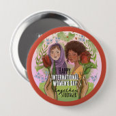 Rose Red Womens Day Button I Stronger together (Vorne & Hinten)
