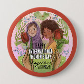 Rose Red Womens Day Button I Stronger together (Vorderseite)