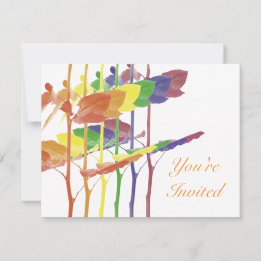 Rose Regenbogen Einladung (Vorderseite)