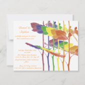 Rose Regenbogen Einladung (Rückseite)