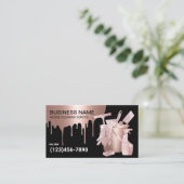 Rose Reinigung Haus Gold Glitzer Haushaltshilfe Se Visitenkarte (Stehend Vorderseite)