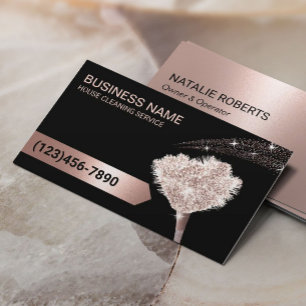 Rose Reinigung Haus Gold Glitzer Haushaltshilfe Se Visitenkarte