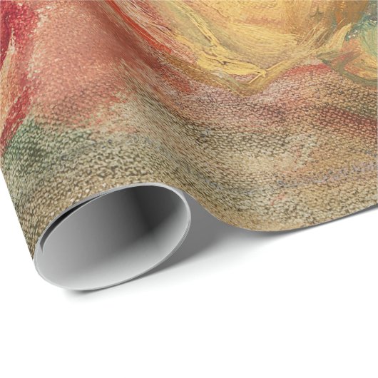 Rose - Renoir Impressionist Paint Wrapping Paper Geschenkpapier (Rolleneckpunkt)