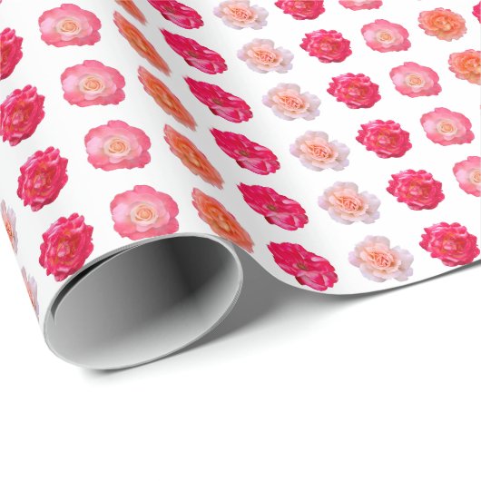 Rose Repeats Wrapping Paper Geschenkpapier (Rolleneckpunkt)